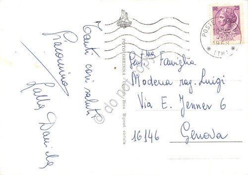 Cartolina Val di Fassa Pozza Meida Sasso di Mezzodì 1968