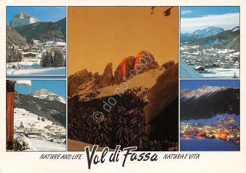 Cartolina Val di Fassa vedute varie 1996 (Trento)