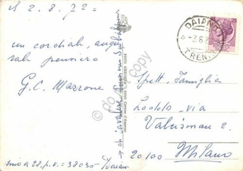 Cartolina Val di Fiemme Daiano Cavalese panorama 1972