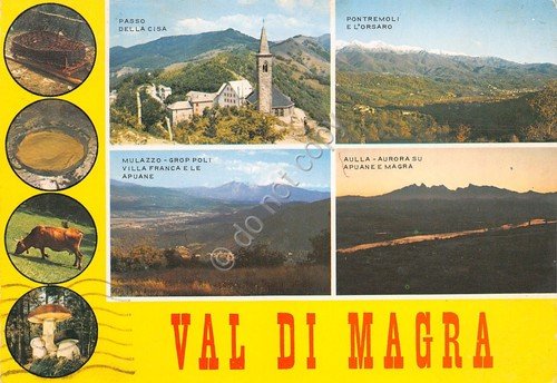 Cartolina Val di Magra vedute varie Aulla Mulazzo Passo Cisa …