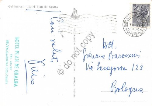 Cartolina Val Gardena Grodnertal Hotel Plan de Gralba 1960 Foto … | Immagine Gallery 2