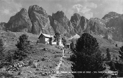 Cartolina Val Gardena Rifugio Firenze Odle Ghedina | Immagine principale