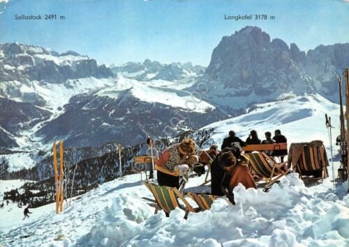 Cartolina Val Gardena Seceda panorama animata 1968 (Bolzano)