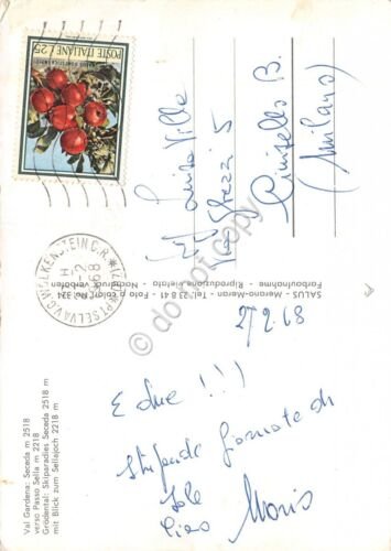 Cartolina Val Gardena Seceda panorama animata 1968 (Bolzano)