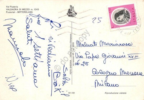 Cartolina Val Pusteria Valdaora di Mezzo panorama | Immagine Gallery 2