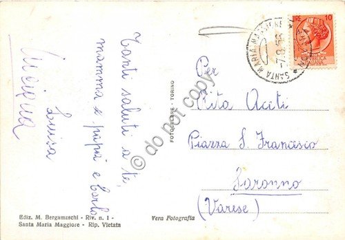 Cartolina Val Vigezzo S. Maria Maggiore campo da tennis 1958 | Immagine Gallery 2