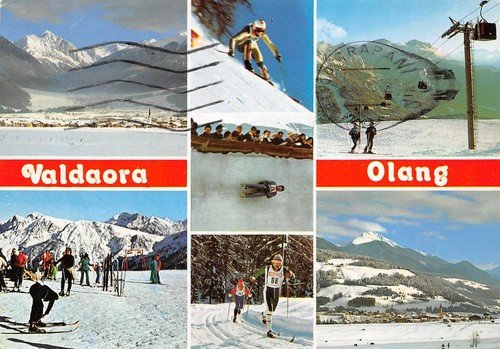 Cartolina Valdaora Olang sci di fondo Vedutine