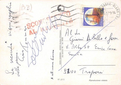 Cartolina Valdaora Olang sci di fondo Vedutine