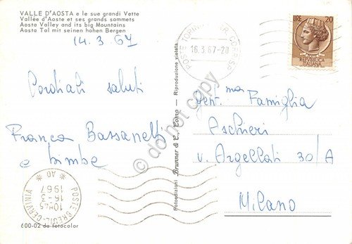 Cartolina Valle d'Aosta 5 vedute Dente del Gigante M. Bianco … | Immagine Gallery 2