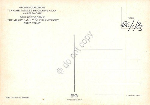 Cartolina Valle d'Aosta La gaie famille de Charvensod suonatori gruppo … | Immagine Gallery 2