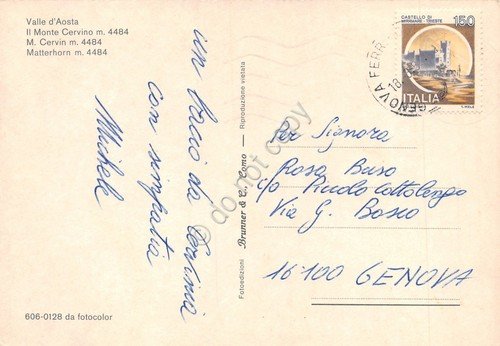 Cartolina Valle d'Aosta Monte Cervino
