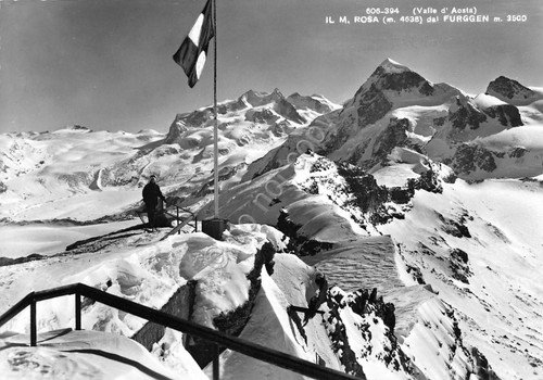 Cartolina Valle d' Aosta Monte Rosa da Furggen animata