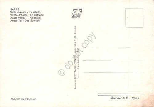 Cartolina Valle d' Aosta Sarre Castello dal basso pascolo mucche | Immagine Gallery 2