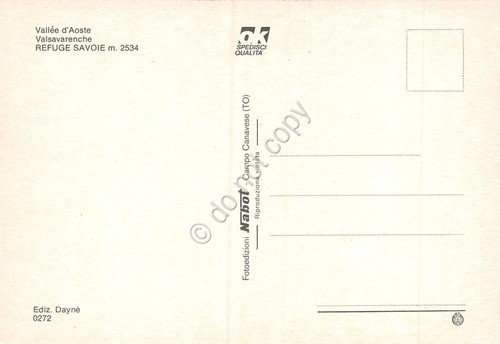 Cartolina Valle d' Aosta Valsavarenche Rifugio Savoia | Immagine Gallery 2
