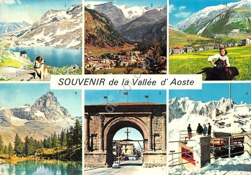 Cartolina Valle d'Aosta vedute 1962 | Immagine principale