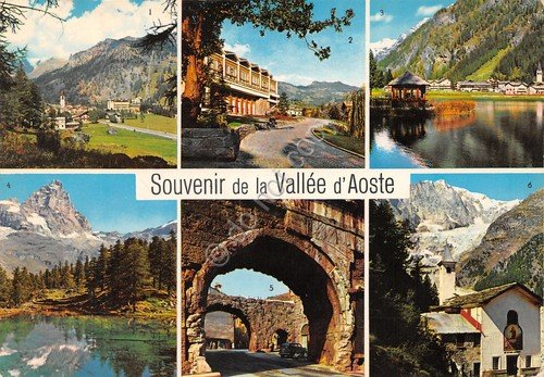 Cartolina Valle D'Aosta vedute varie localit? 1982 | Immagine principale