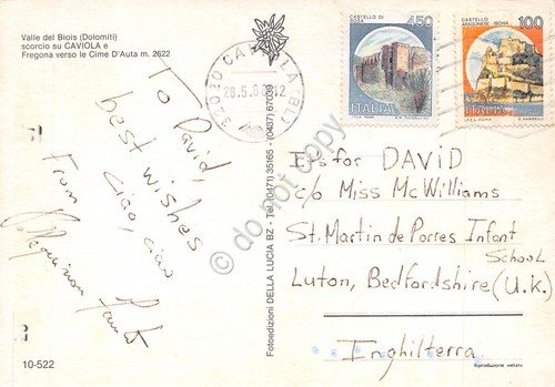 Cartolina Valle del Bois vedute 1980 (Belluno)