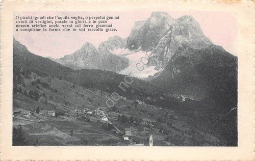 Cartolina Valle di montagna poesia anni '30?