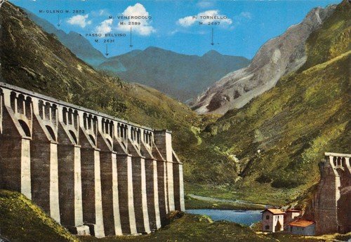 Cartolina Valle di Sclave Diga del Gleno squarcio (Bergamo)