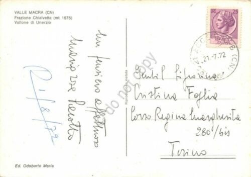 Cartolina Valle Macra Frazione Chialvetta Vallone di Unerzio 1972 | Immagine Gallery 2
