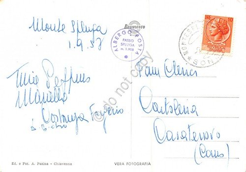 Cartolina Valle Spluga Cascata Pianazzo 1957 (Sondrio) | Immagine Gallery 2