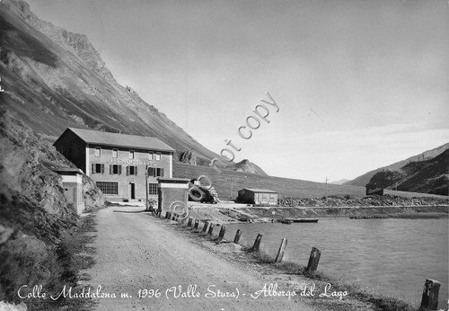 Cartolina Valle Stura Colle Maddalena Albergo al Lago 1952