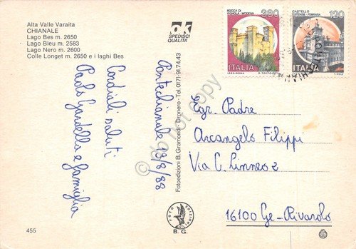 Cartolina Valle Varaita vedute varie di laghi 1988 (Cuneo) | Immagine Gallery 2