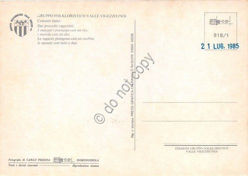 Cartolina Valle Vigezzo Gruppo folkloristico costumi tipici | Immagine Gallery 2