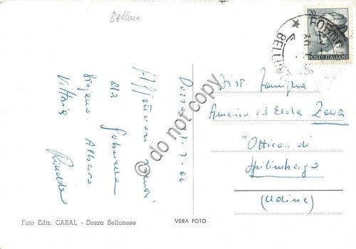 Cartolina Valle Zoldana panorama con la Civetta 1966 | Immagine Gallery 2