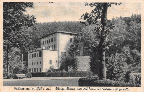 Cartolina Vallombrosa Albergo Abetina da Parco Castello Acquabella