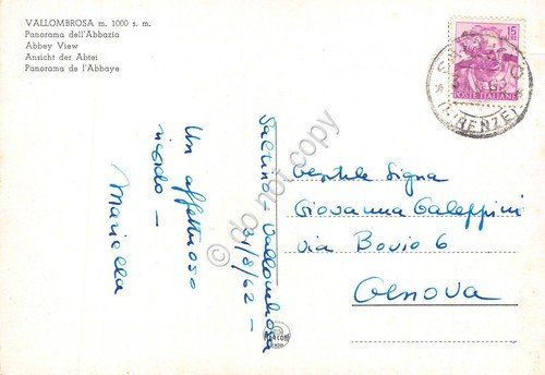 Cartolina Vallombrosa Panorama Abbazia 1962 (Firenze) | Immagine Gallery 2