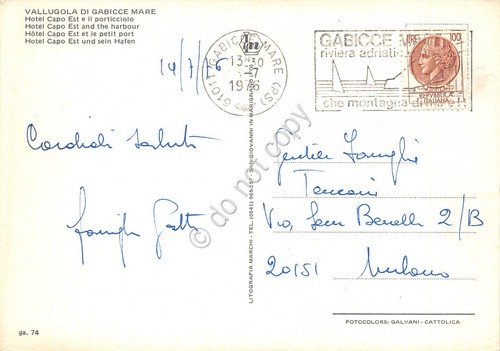 Cartolina Vallugola di Gabicce Mare Hotel Capo Est 1976 timbro … | Immagine Gallery 2