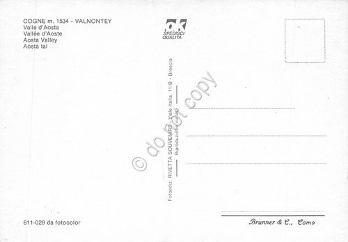 Cartolina Valnontey vedute varie e stambecco (Aosta)