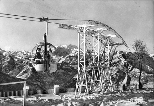 Cartolina Valseria Mera Seggiovia e Monte Rosa 1959