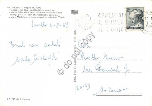 Cartolina Valsesia Alagna Panorama e ragazze in costume 1967 | Immagine Gallery 2