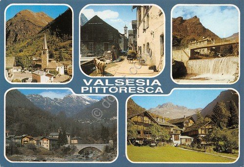 Cartolina Valsesia vedute 1988 (Vercelli) | Immagine principale