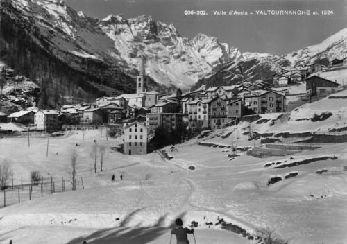 Cartolina Valtournanche panorama 1954