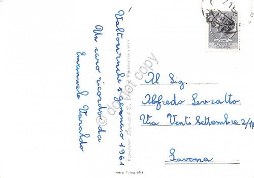 Cartolina Valtournanche panorama 1961 (Aosta)