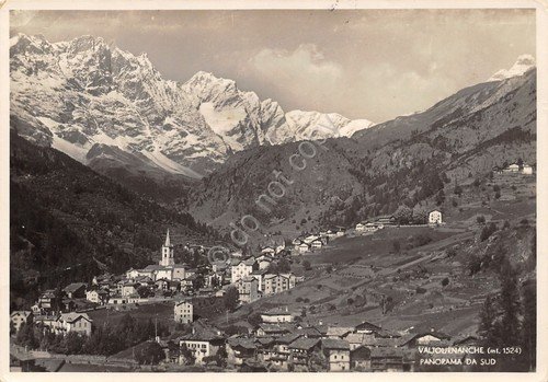 Cartolina Valtournanche Panorama da Sud Edizioni SACAT grinza