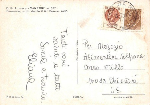 Cartolina Vanzone Valle Anzasca panorama 1978 | Immagine Gallery 2