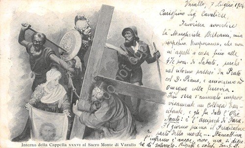 Cartolina Varallo Cappella Interno 1904