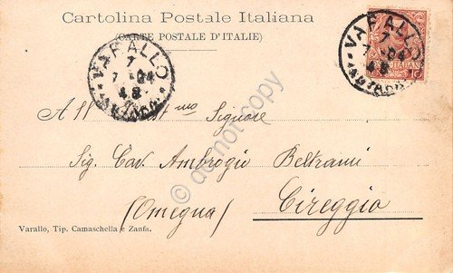 Cartolina Varallo Cappella Interno 1904