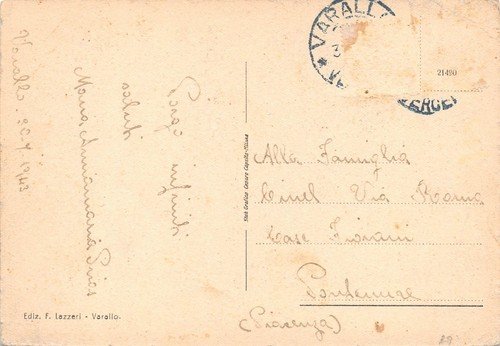 Cartolina Varallo Collegiata di San Gaudenzio 1943 | Immagine Gallery 2