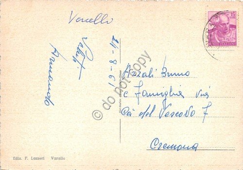 Cartolina Varallo Panorama Funivia Sacro Monte 1961