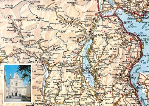 Cartolina Varallo Panorama Sacro Monte Carta automobilistica mappa