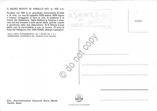 Cartolina Varallo Panorama Sacro Monte Carta automobilistica mappa