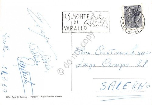Cartolina Varallo Sesia Panorama con Sacro Monte 1960 timbro Sacro …