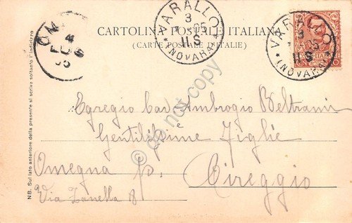 Cartolina Varallo Valsesia Piazza Ferrari animata negozi 1903 | Immagine Gallery 2