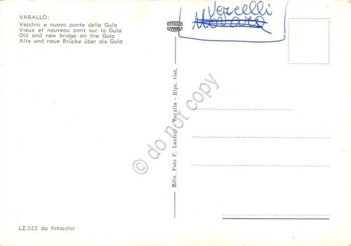 Cartolina Varallo Vecchio e Nuovo Ponte della Gula pescatore