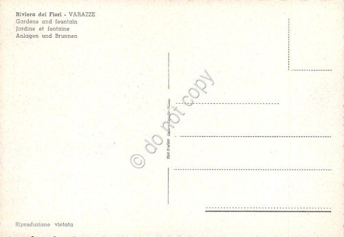 Cartolina Varazze Giardini e fontana animata anni '60